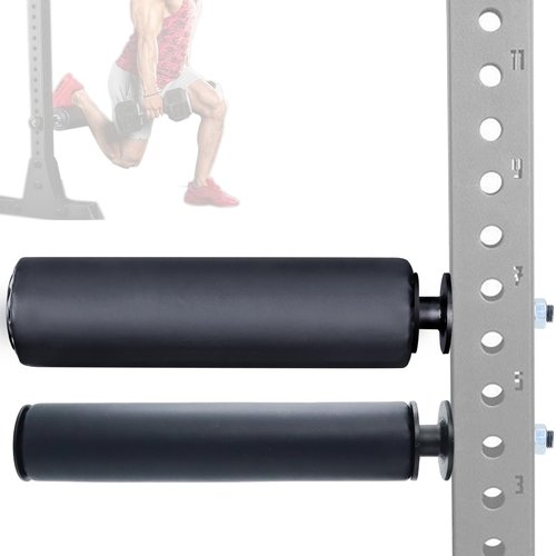 CONBUT Single Leg Squat Roller / Nordic Hamstring Curl for Squat Rack Power Rack Attachments, Bulgarian Split Squat for Workout Equipment Home Gym Accessories（Foam diameter 4.3" / 110mm , for 5/8" / 16mm aperture)