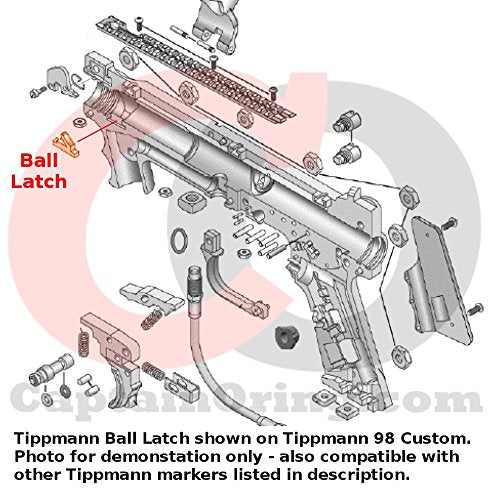 Captain O-Ring – Replacement Ball Detent Latch for Tippmann 98, A5, X7 FA-18 Ball Keeper (6 Pack)