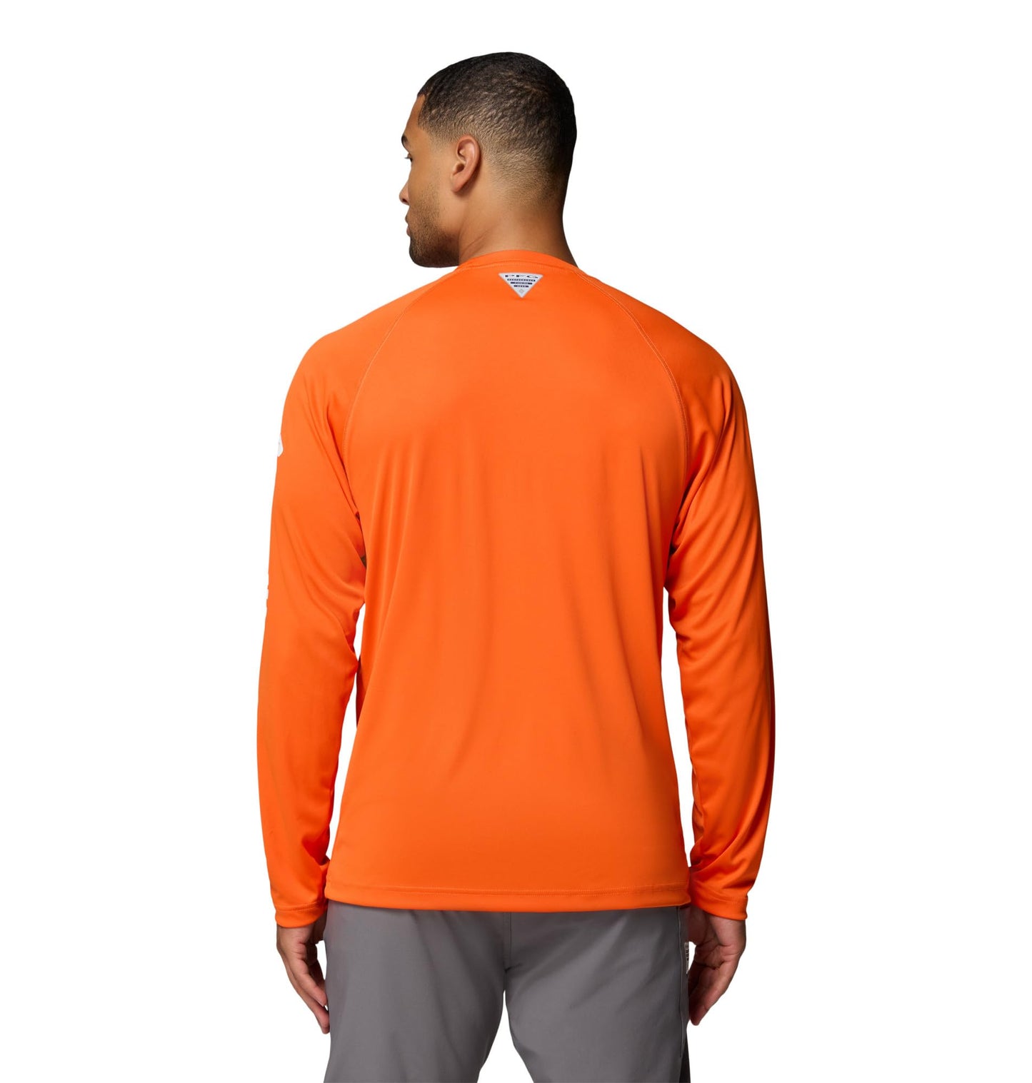 Columbia Men's PFG Terminal Tackle Long Sleeve Fishing Shirt, Spark Orange/White Logo, 6X