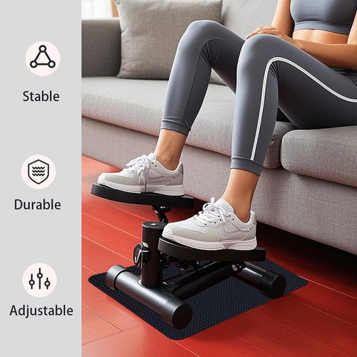 Legnowit Double-Sided Non Slip Mat for Stepper Exercise Machine & Under Desk Mini Elliptical Exercise Equipment, Small Workout Floor Protection Mat for Seated Pedal Exerciser, Indoor Cycling Bike