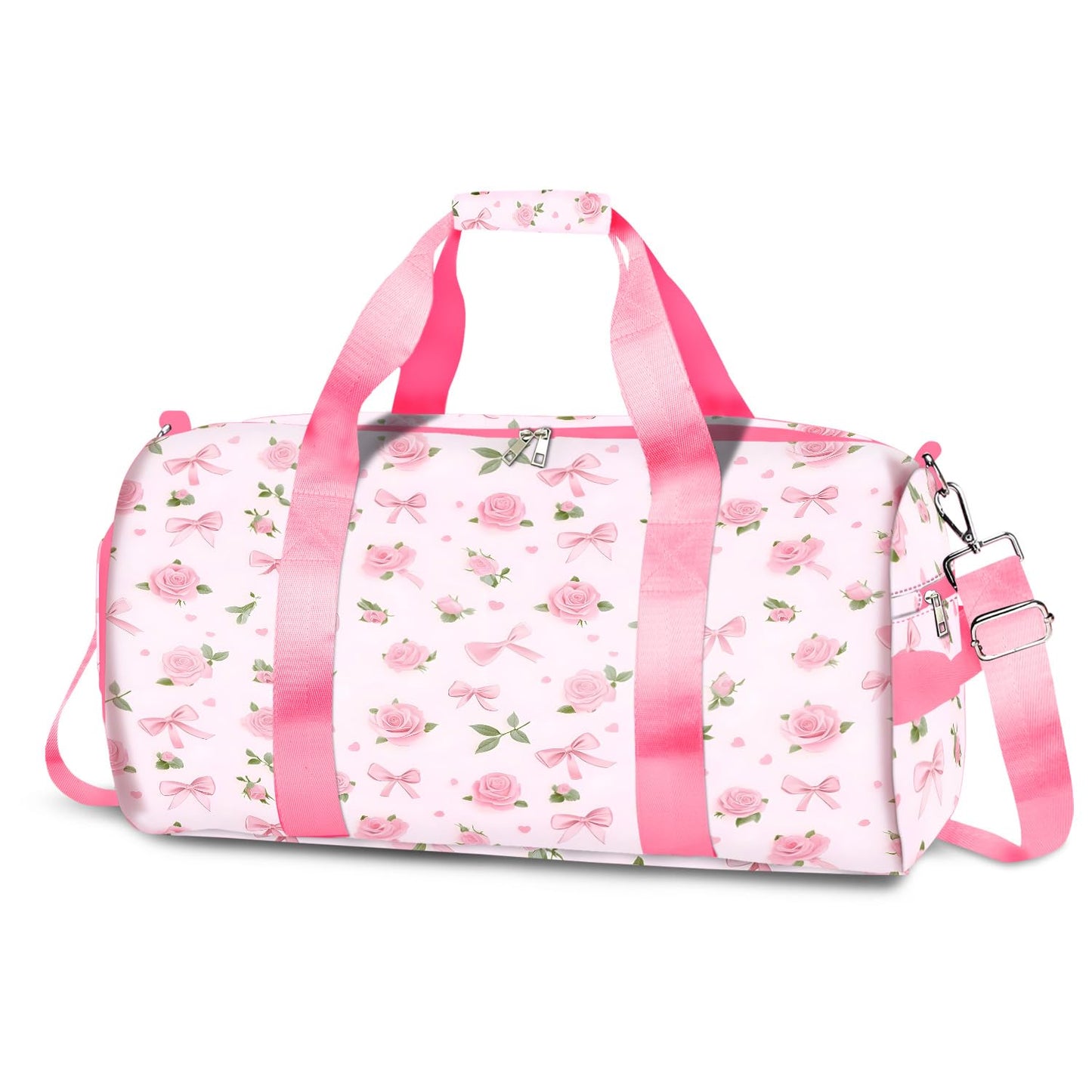 Duffle Bag for Woman Corduroy Gymnastics Sports Bag for Kids Dance Girls with Shoe Compartments