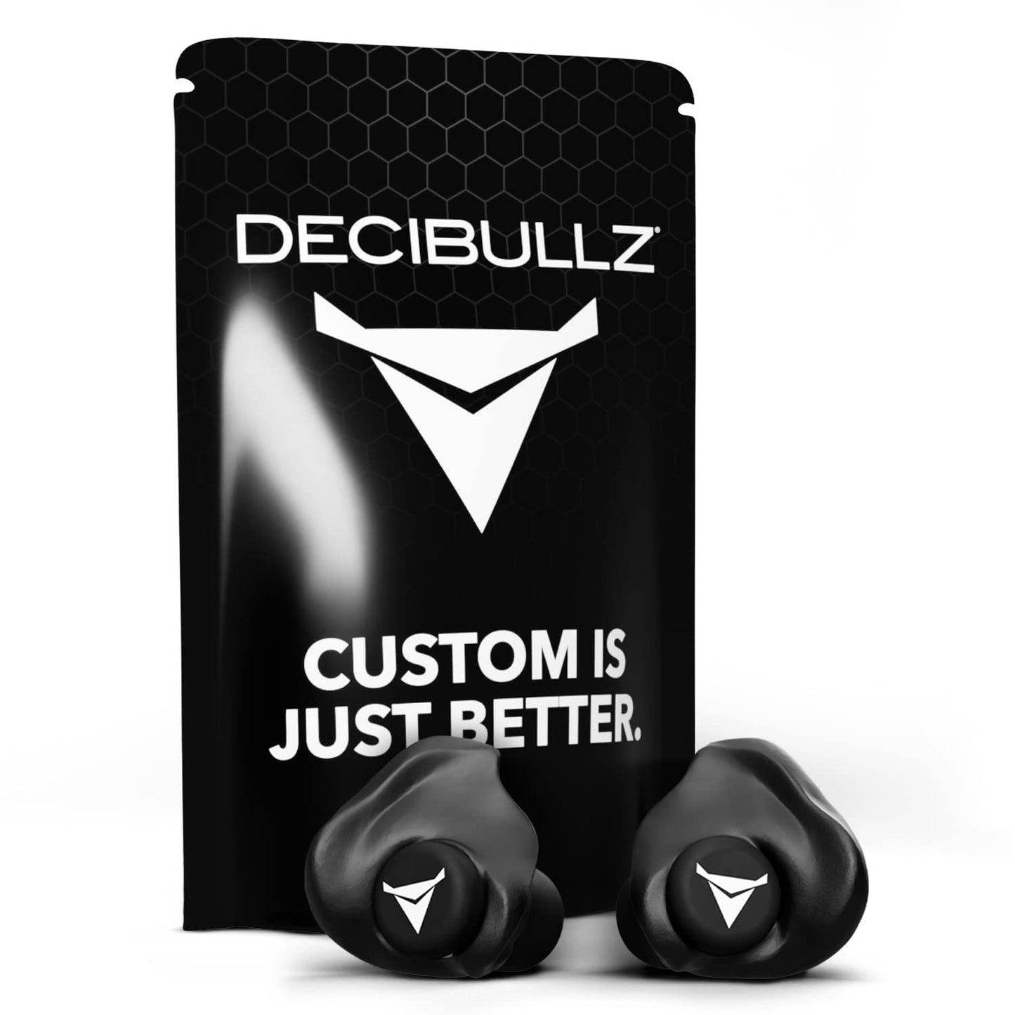 Decibullz 25-Decibel Noise-Reduction Earplugs for Hearing Protection, Custom-Molded Reusable Earplugs for Noise Sensitivity & Flights, White
