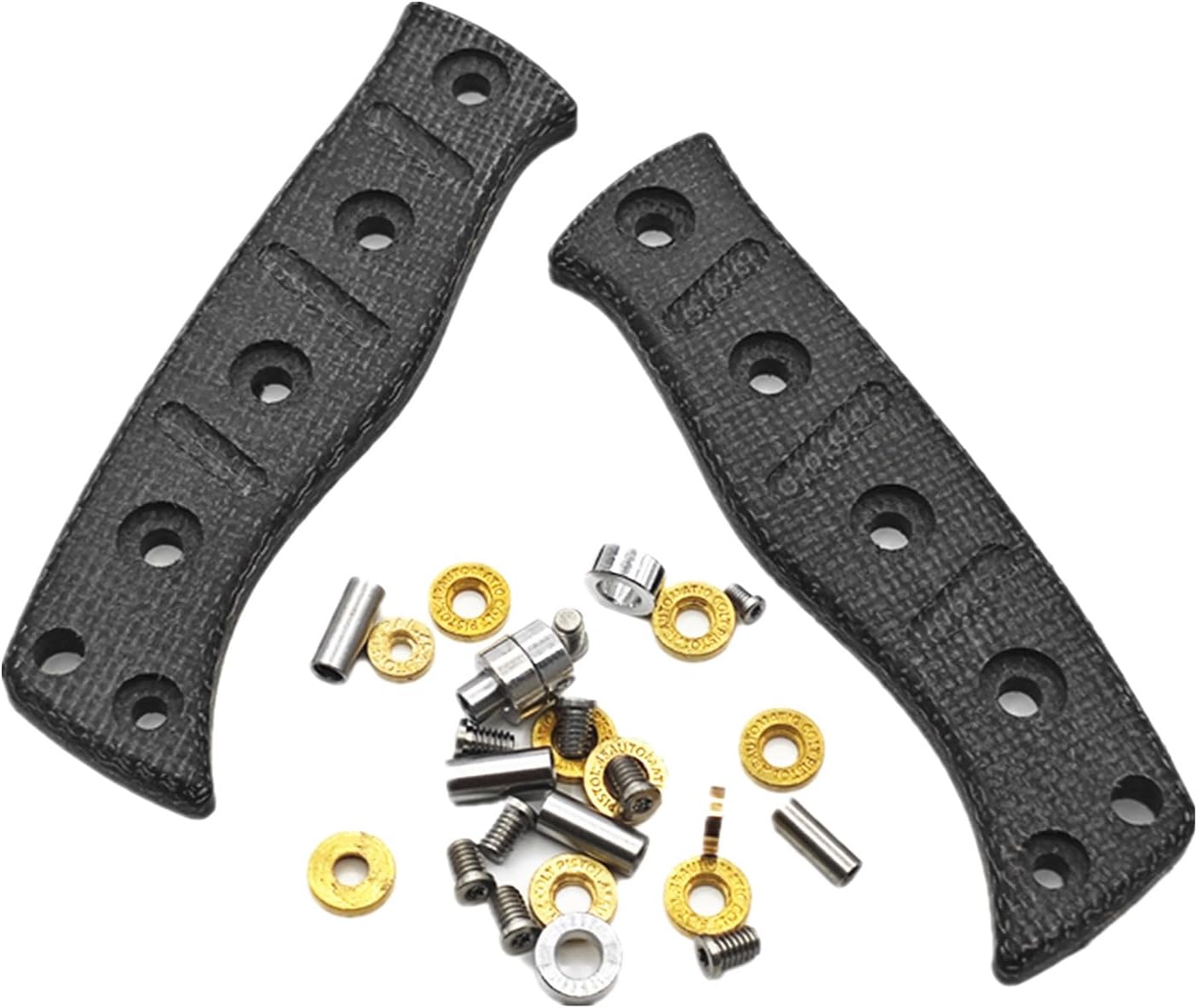 2Pcs Custom Micarta Handle Fit for Benchmade Fixed Adamas 375 Knife with Screws Sets DIY Scale Swap Repair Parts Patches Handle Replacement(Grey)