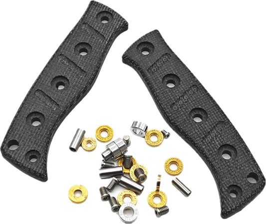 2Pcs Custom Micarta Handle Fit for Benchmade Fixed Adamas 375 Knife with Screws Sets DIY Scale Swap Repair Parts Patches Handle Replacement(Grey)