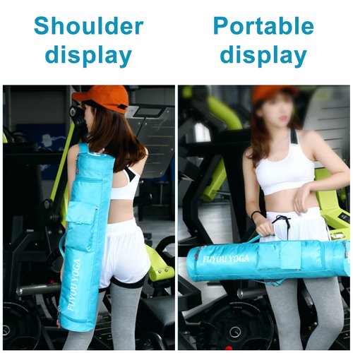 Yoga Mat Bag with Adjustable Strap Exercise Mat Bag with Storage Pockets Large Yoga Carrier Portable Carry Case Bags Smooth Zippers for Men Women Fitness 77cm × 15cm