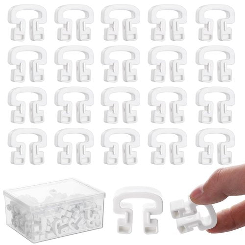 50 Pack Locking Soccer Goal Net Clips with Storage Box - Durable Plastic Football Net Fasteners, Universal Fit for Most Goals, Training & Replacement Accessories (White)