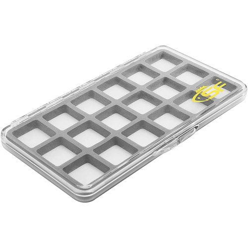 SF Large Magnetic Fly Box Slim Floatable for Fly Fishing Super Thin Fishing Boxes Clear Multi 18 Compartments Tackle Box Small for Fly Hooks Fly Tying Beads