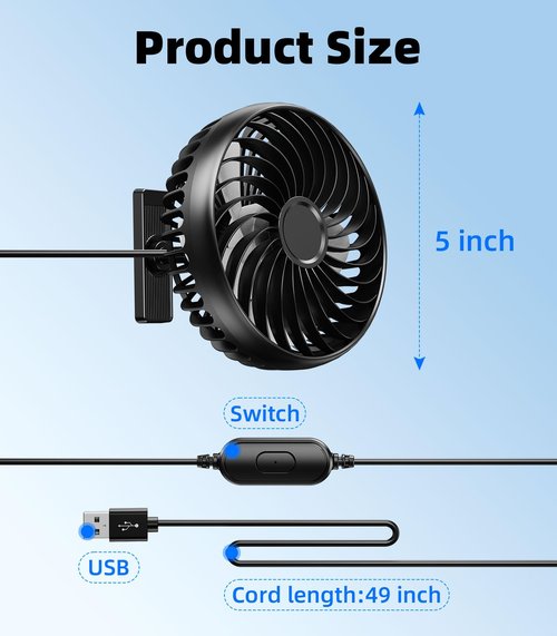 scenein Magnetic Golf Cart Fans That Blow Cold Air, Portable Usb Fan for Golf Cart Cooler 360° Rotatable Compatible with Yamaha, Ezgo, Club Car, Forklift, Cruise Ship, Golf Cart Accessories for Women