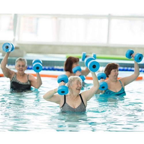 KLOLKUTTA Water Dumbbells, Blue Aqua Dumbbells Set High-Density EVA-Foam Dumbell Resistance for Water Aerobics Fitness and Pool Exercises