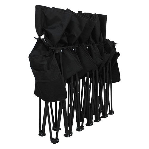Yaheetech 6 Seats Foldable Sideline Bench for Sports Team Portable Camping Folding Bench Chairs with Carry Bag, Black