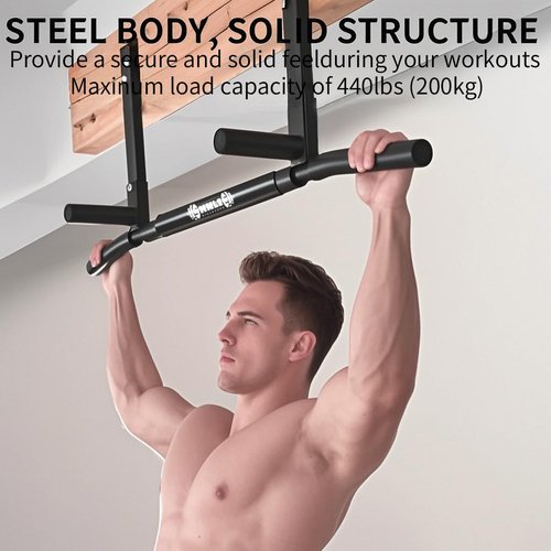 Shnlie Joist Mounted Pull Up Bar, Ceiling Mount Chin Up Bar for Home Gym, Beam, Rafter, 42" Wide Bar, Easy installation
