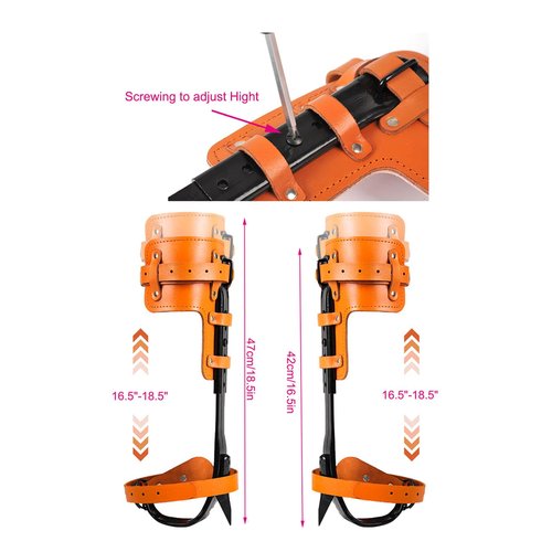 Rohseson Tree Climbing Spikes, Tree Climbing Gear with Non-Slip Pedal, Adjustable Tree Climbing Equipment for Arborist Tree Work, Tree Trimming, Hunting Spurs,