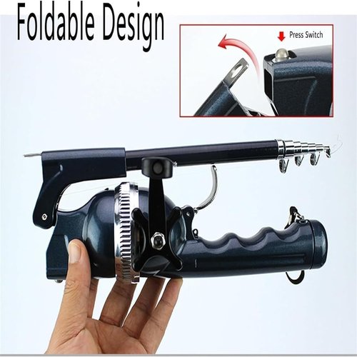 Pekven Fishing Rod, 2025 New Easyfish Collapsible Folding Pole, Telescopic Fishing Rod and Reel Combo with Fishing Line, Rod and Wheel Integrated (1Pcs)