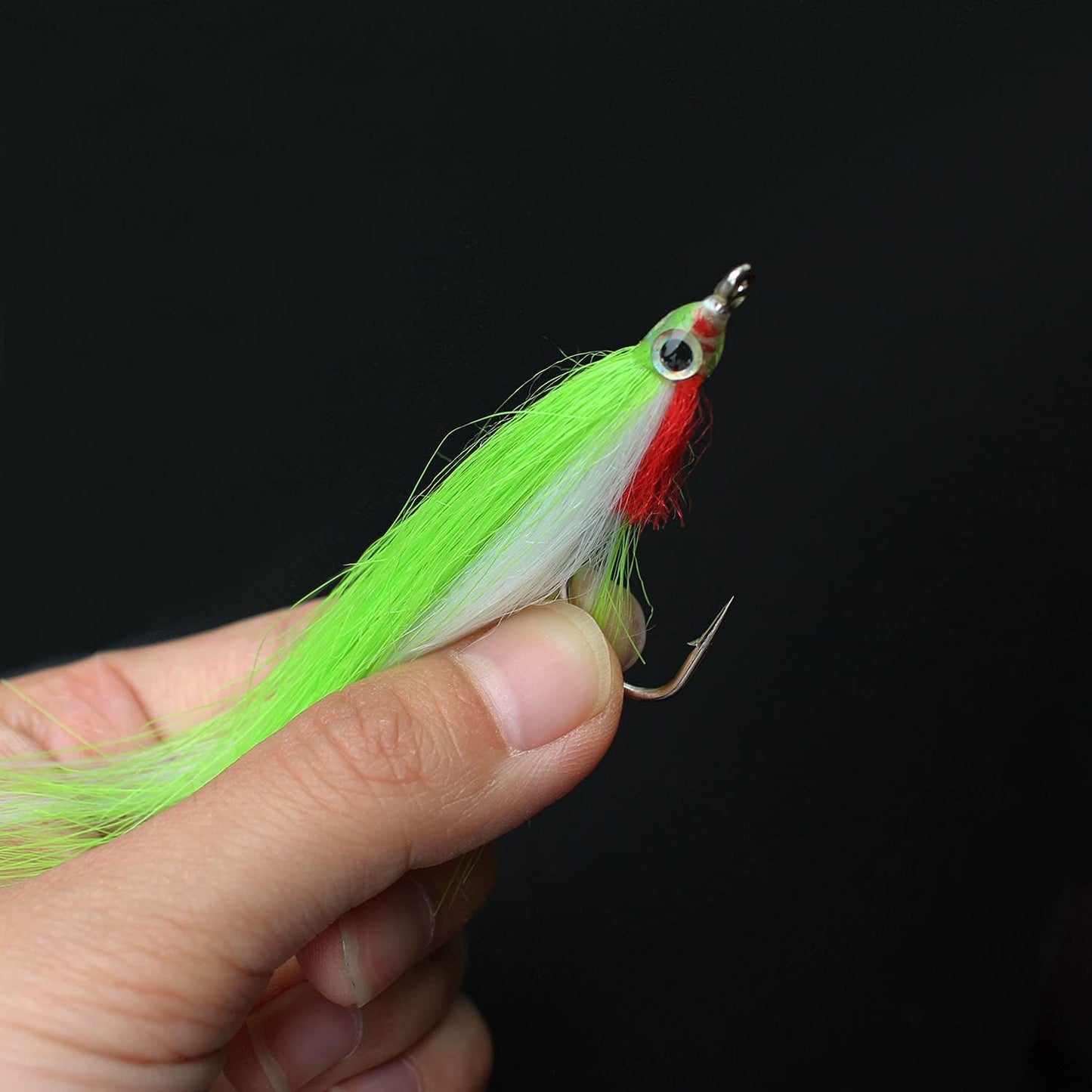 20 pcs 1/0 UV Colors High Carbon Hook Polar Fry Salmon Trout Sea Bass Steelhead Minnow Fly Fishing Flies Lure Set