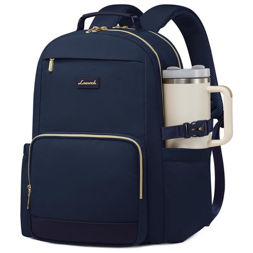 LOVEVOOK Laptop Backpack for Women with Pouch Pocket for Large Capacity Cup,15.6 Inch Laptop Computer Bag Travel Backpack Purse,Waterproof Work Business Backpack College Teacher Bags,Dark Blue