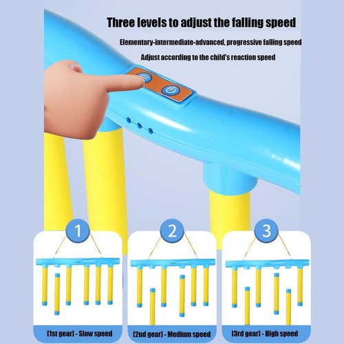 Catch The Stick Game, Upgrade Reflex Drop Sticks Challenge Game, Coordination Training Toy, Hand Eye Coordination Reaction Training Toy, Falling Catching for Kids Adults(Blue Stick,Remote Control)