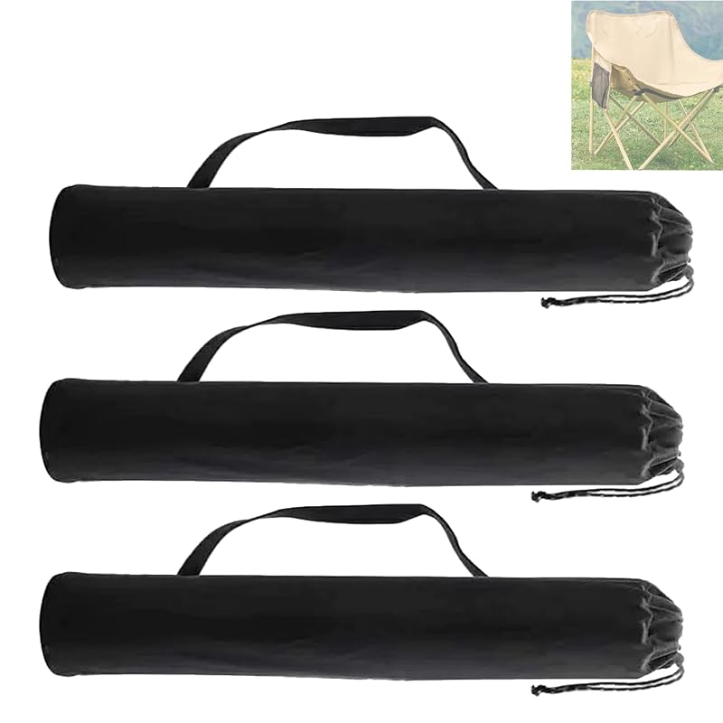 3Pcs Camping Chair Replacement Bags - 100x30cm Drawstring Carry Bags for Folding Chairs (Black) - 0.8 x 7.5 x 5.5 Inches Variation