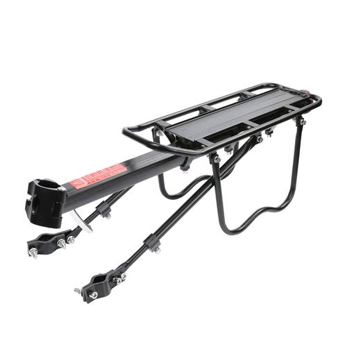 Retractable Bicycle Cargo Rack Rear Bike Rack Quick Release Aluminum Alloy Mountain-Bicycle Carrier 60 lbs Weighing Capacity Black Universal for Bike Luggage