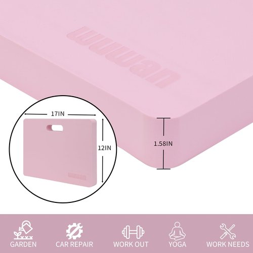 WUWAN Yoga kneeling mat, 1.5in Thick,Knee Push-ups, Plank Support & Yoga Elbows/Knees Mat Provides Cushion for Kneeling & Elbows (pink)