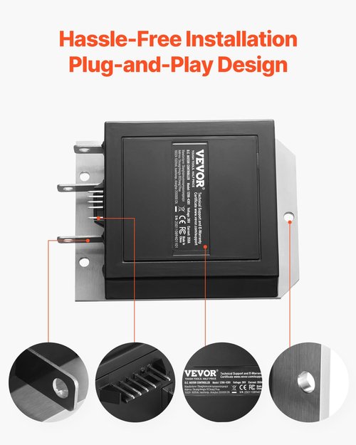 VEVOR Golf Cart Speed Controller, 36V and 350A, DC Motor Controller Replacement for 1994-2019 EZGO Golf Carts, IP65 Rated Protection, Aluminum Alloy & ABS Housing, Compatible with 1206-4301 Models