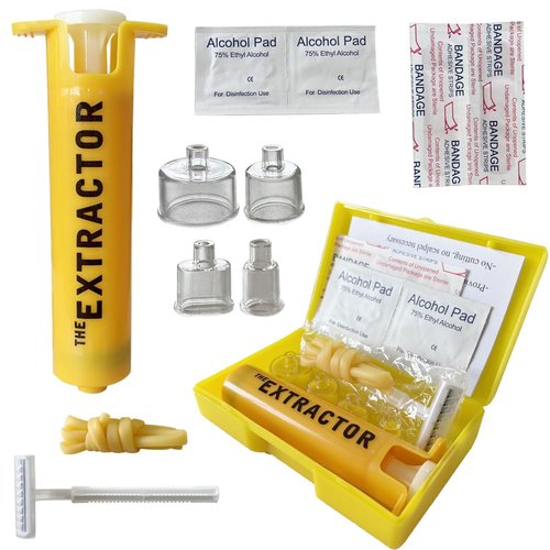 Snake Bite Kit for Humans, Bee Sting Kit, Venom Extractor Suction Pump Tool, Bite and Sting First Aid for Hiking, Safety Fast Emergency for Hiking Backpacking and Camping