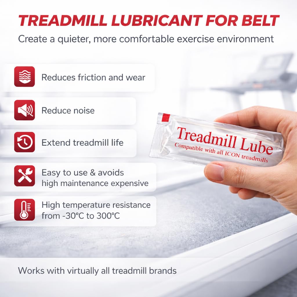 Treadmill Lubricant for Belt - 100% Silicone Treadmill Lube, Easy to Apply, Formulated for All ICON Treadmills - 0.5 oz (2 Pack)