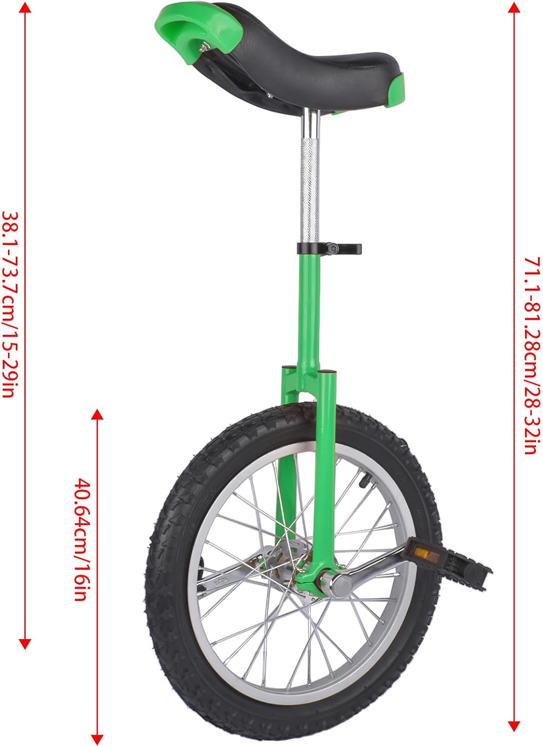 16 Inch Wheel Unicycle Balance Fitness Exercise Adult Kids Outdoor Sports Training Cycling Unicycle with Steel Rim,Mountain Tire Cycling Sports Exercise with Adjustable Seat(Silver)