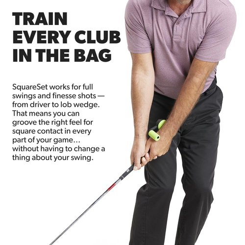 SquareSet Golf Swing Trainer | Instant Feel-Based Feedback | Fixes Your Contact and Gives You Pro-Level Clubface Control (for Right Handed Golfers)