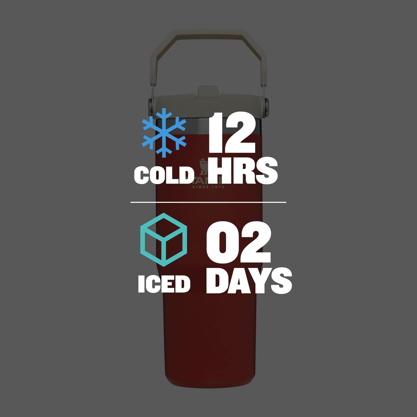 Stanley IceFlow Stainless Steel Tumbler - Vacuum Insulated Water Bottle for Home, and Car Reusable Cup with Straw Leak Resistant Flip Cold for 12 Hours or Iced for 2 Days, Carnelian, 30 OZ / 0.89 L