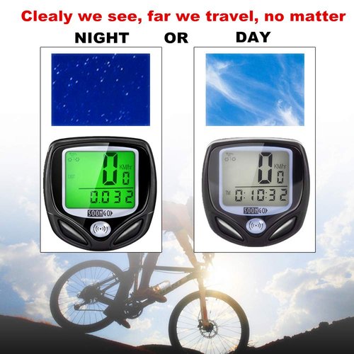 Bike Speedometer, Bicycle odometers,Bicycle Speedometer Wireless Cycle Bike Computer Waterproof Bike Odometer with LCD Display Speedometer Accurate Speed Tracking & Multi-Function