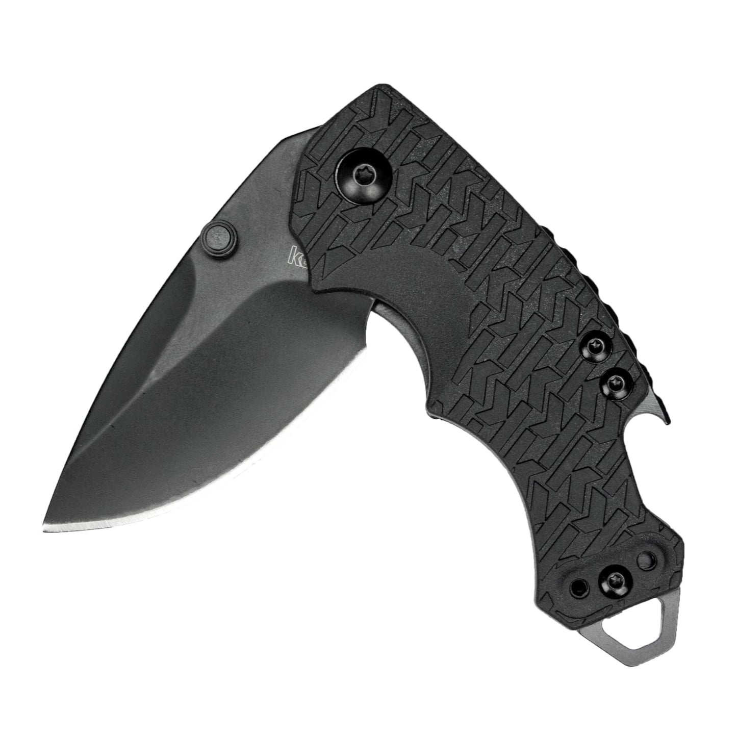 Kershaw Shuffle (8700BLK), Multifunction Pocket Knife with 2.4 Stainless Steel Blade and Black-Oxide Coating and Black K-Texture Grip Handle, Features Flathead Screwdriver and Bottle Opener, 2.8 oz.