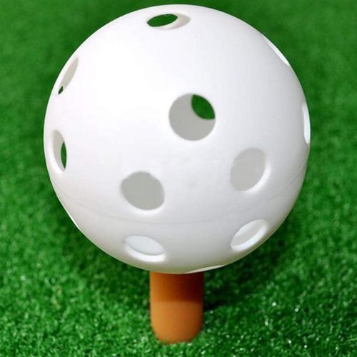 Faswin 100 Pack Practice Golf Balls, Plastic Golf Training Balls 41mm Hollow Airflow Golf Balls for Driving Range, Swing Practice, Indoor Outdoor Use, White