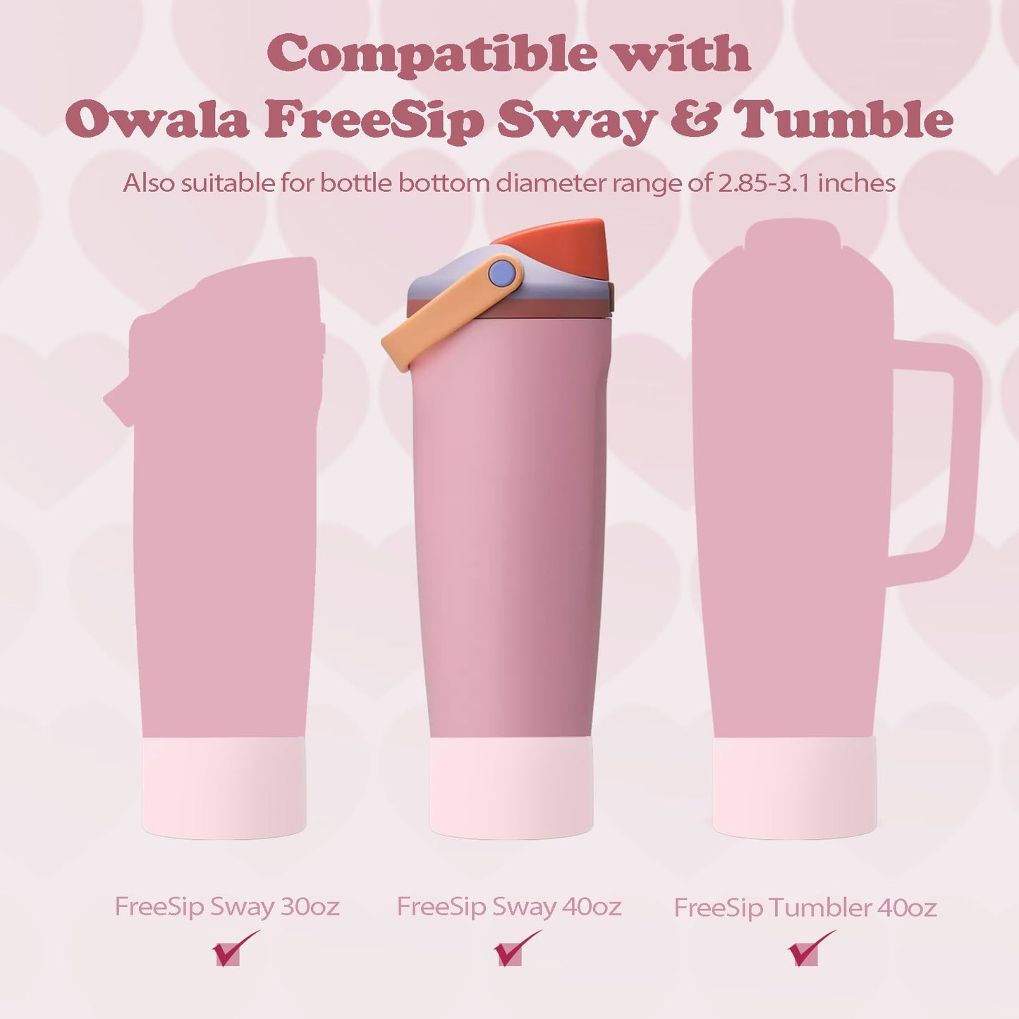 Kaitiaki 2PCS Silicone Boots for Owala 30oz & 40oz FreeSip Sway Bottles & Tumblers – Non-Slip, Scratch-Resistant, Stability Enhancer for Owala Accessories (Sugar High)