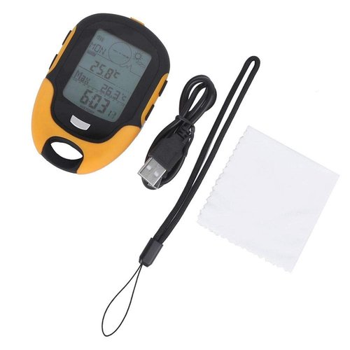 GPS Electronic Altimeter, FR510 ABS IPX4 Outdoor NavigationAltitude MeterTemperature Humidity CompassWeatherTrend IndicatorAltitude measurementBarometer