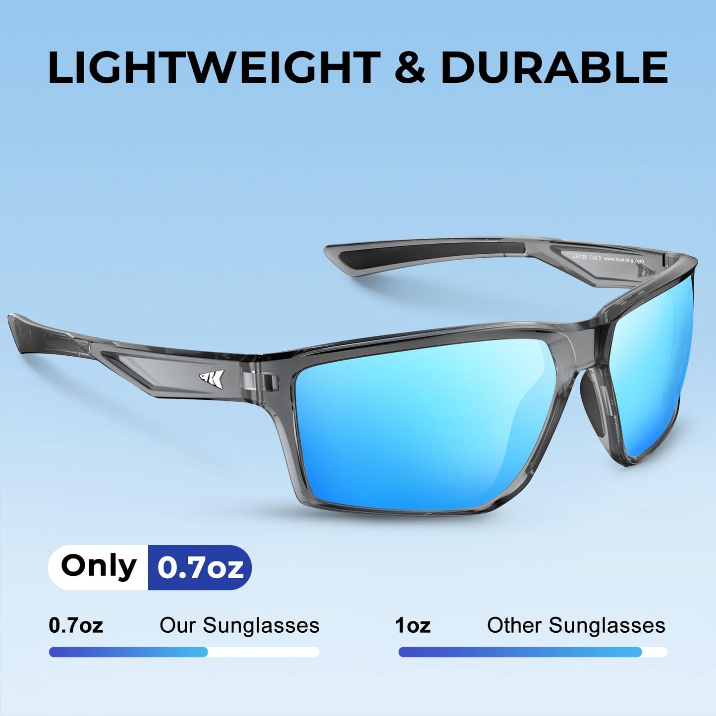 KastKing Osage Polarized Sport Sunglasses for Men and Women, Ideal for Driving Fishing Cycling Running, UV Protection