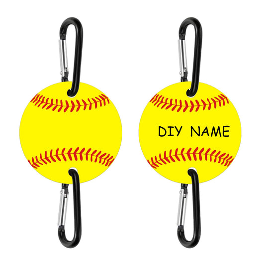 2 Pack Softball Bag Fence Hooks – Thick Fence Clips with Writable Acrylic Plates – Dugout Organizer for Softball Gear, Backpacks, Helmets, Bottles, Great Gift for Players & Friends