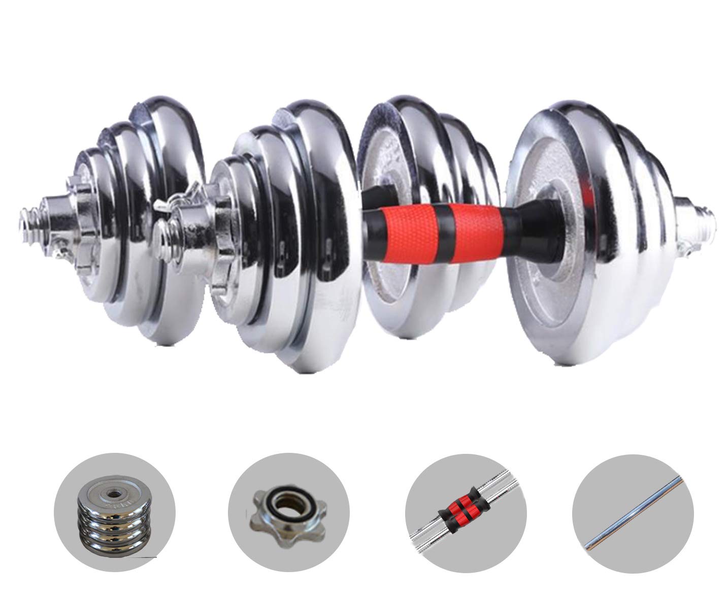 click2go Cast Iron Adjustable Dumbbells Weight Set Dumbbell Barbell Set (110LB/66LB), Weight with Connecting Rod 2 in 1 Home Body Workout Exercise Equipment for Men and Woman… (44)