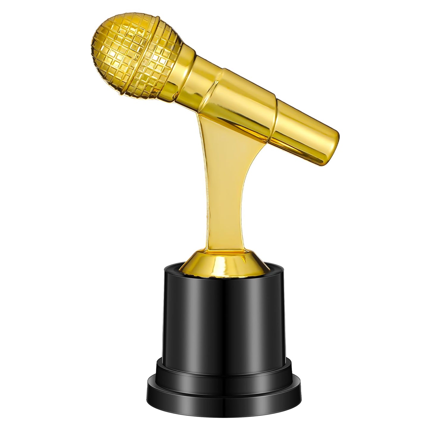 Tondiamo Small Trophy Celebrate The Top Award 6 Inch Tall Plastic MVP Funny Game Small Trophy and Awards for Employees Boss Custom Competition Gifts(Microphone)