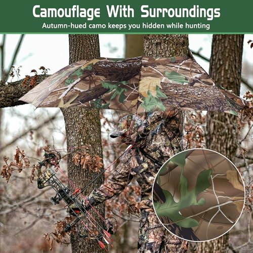 58-Inch Tree Stand Umbrella - Portable Weatherproof Hunting Shade Camo