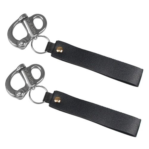 YUEARN Quick Release Clip Shackle for SCBA Mask, Firefighter Accessories, Quick Release Lanyard, Marine Grade 316 Stainless Steel Shackle (2)