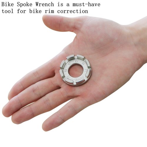 Goabroa Bike Spoke Wrench, Hard Steel 8-in-1 Hardened Steel Bicycle Rim Truing Kit for Precision Wheel Tension Adjustment, Compatible with 10/11/12/13/14/15G Spokes Nipples