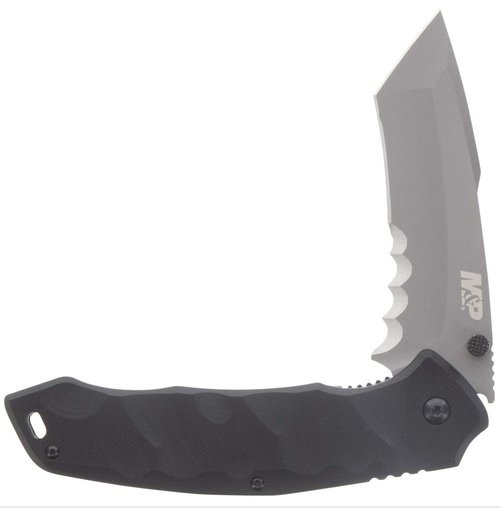 Smith & Wesson M&P Special Ops 9.3in Stainless Steel Assisted Opening Knife with 4in Tanto Blade and G10 Handle for Outdoor, Tactical, Survival and EDC,Black