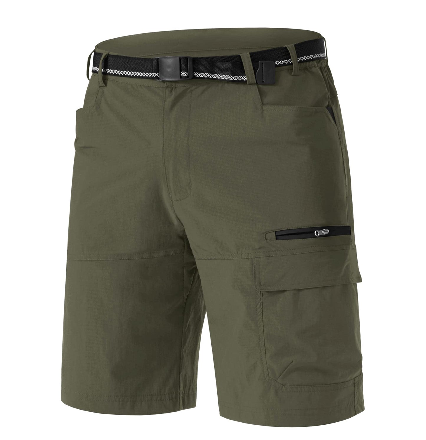 TACVASEN Cargo Shorts for Men Outdoor Work Hiking Shorts Lightweight Quick Dry Casual Summer Golf Dress Fishing Elastic Waist Green 38