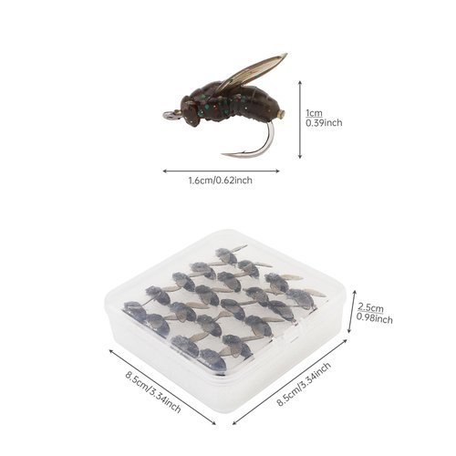 OriGlam 20pcs Fly Fishing Flies Kit, Dry Wet Flies for Fly Fishing, Trout Bait Lures Hook Kit for Trout Bass Salmon Panfish