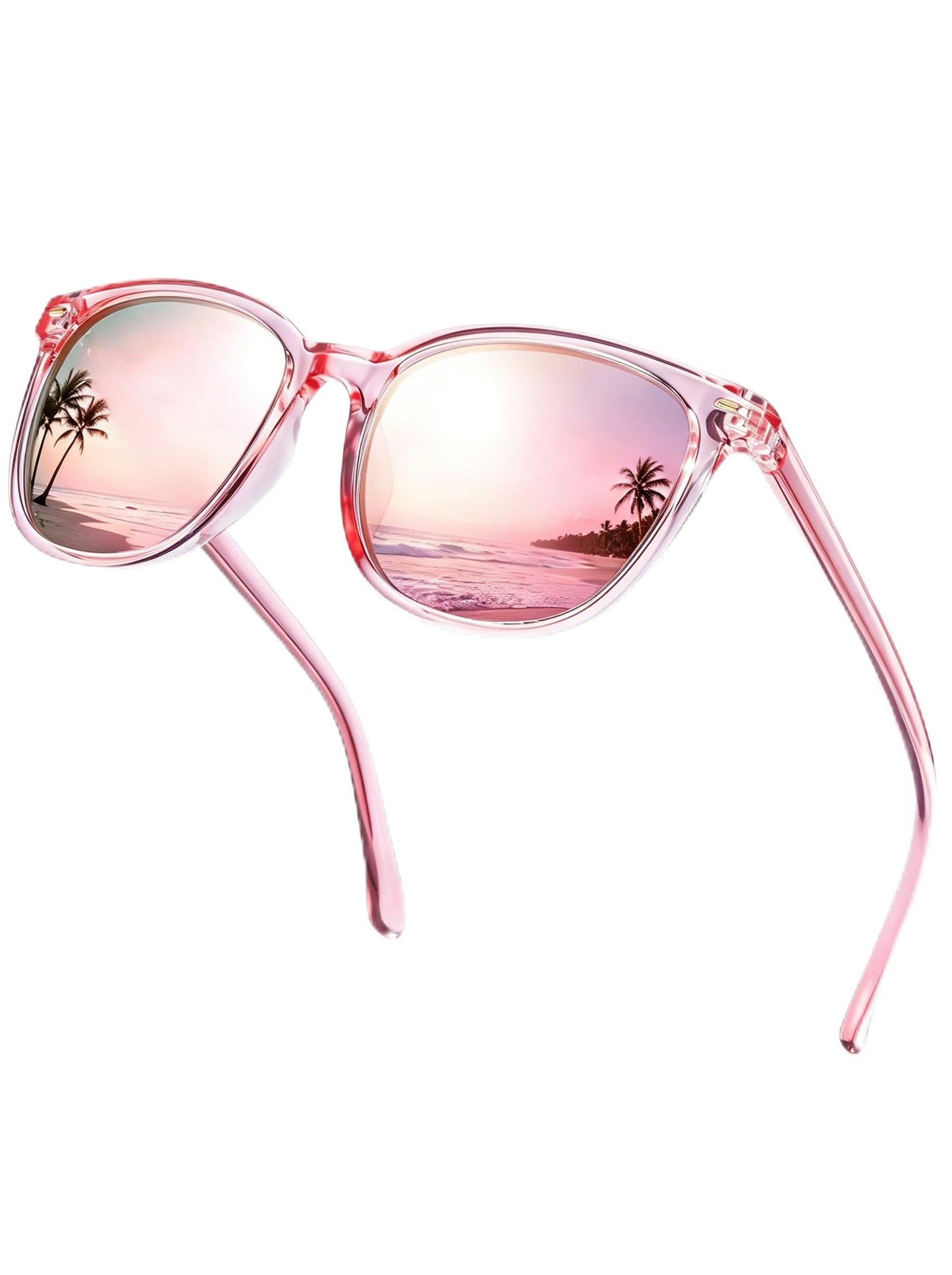 IGnaef Trendy Polarized Sunglasses for Women, Square Mirrored Shades with UV Protection Anti Glare Sun Glasses IF1851