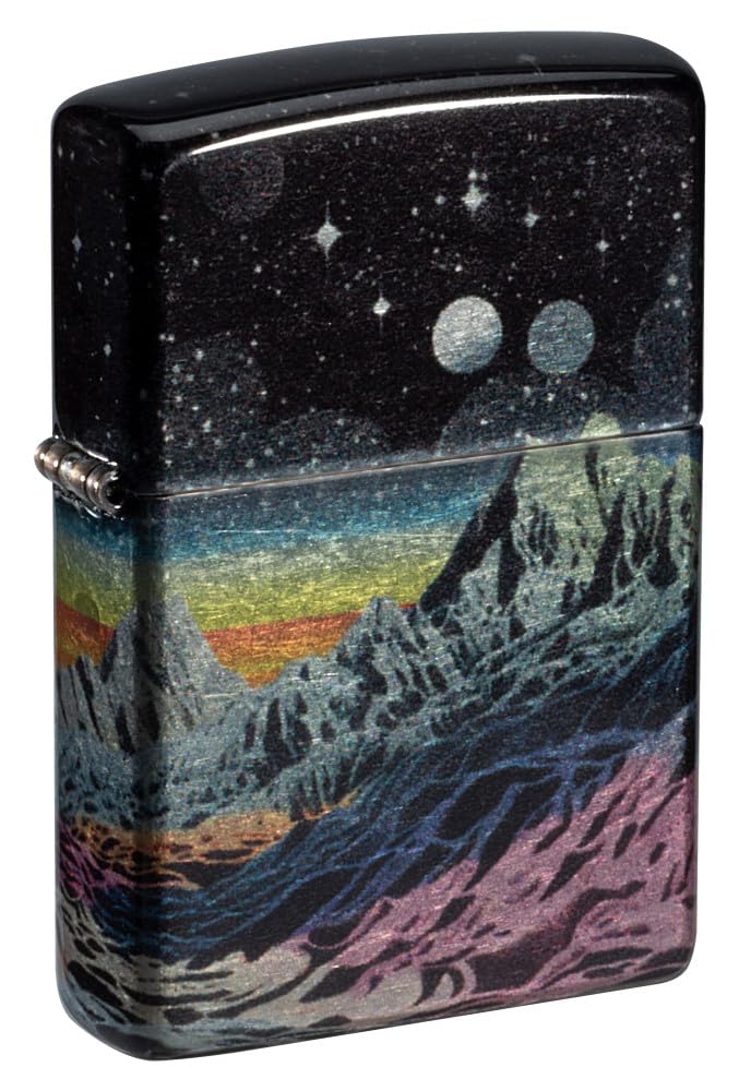 Chrome Space in Color Zippo Lighter - Space Lighters Variation