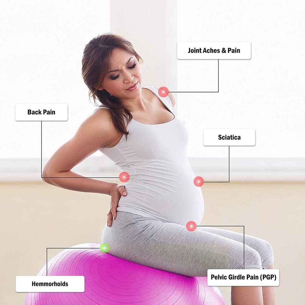 NEUMEE 65cm Exercise Ball with Pump, Anti-Burst Non-Slip Stability Ball for Yoga Pilates Balance Workout Pregnancy and Physical Therapy Home Office Use