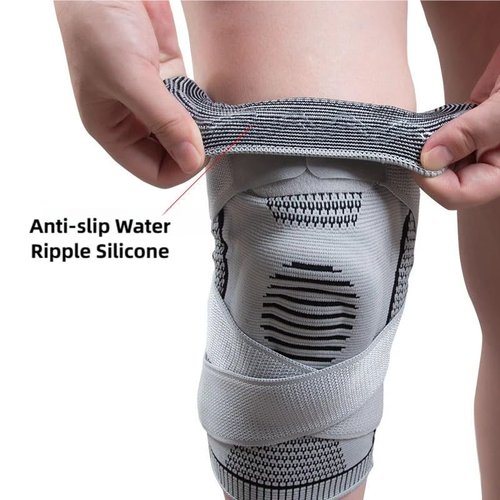 YYHIRFS Motian Max Knee Pro, Motion Knee Pro, Knees Support - Compression Knees Brace for Women & Men with Adjustable Straps, One Pair (Grey,M)
