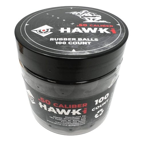 Hawki .50 Cal Training Rubber Balls for Paintball Guns 100 Pack (Black)
