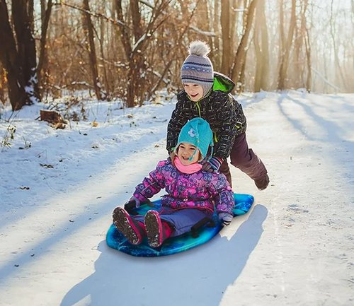 Slippery Racer Downhill Adults and Kids Foam Toboggan Snow Sled with Handles, 36" (1)